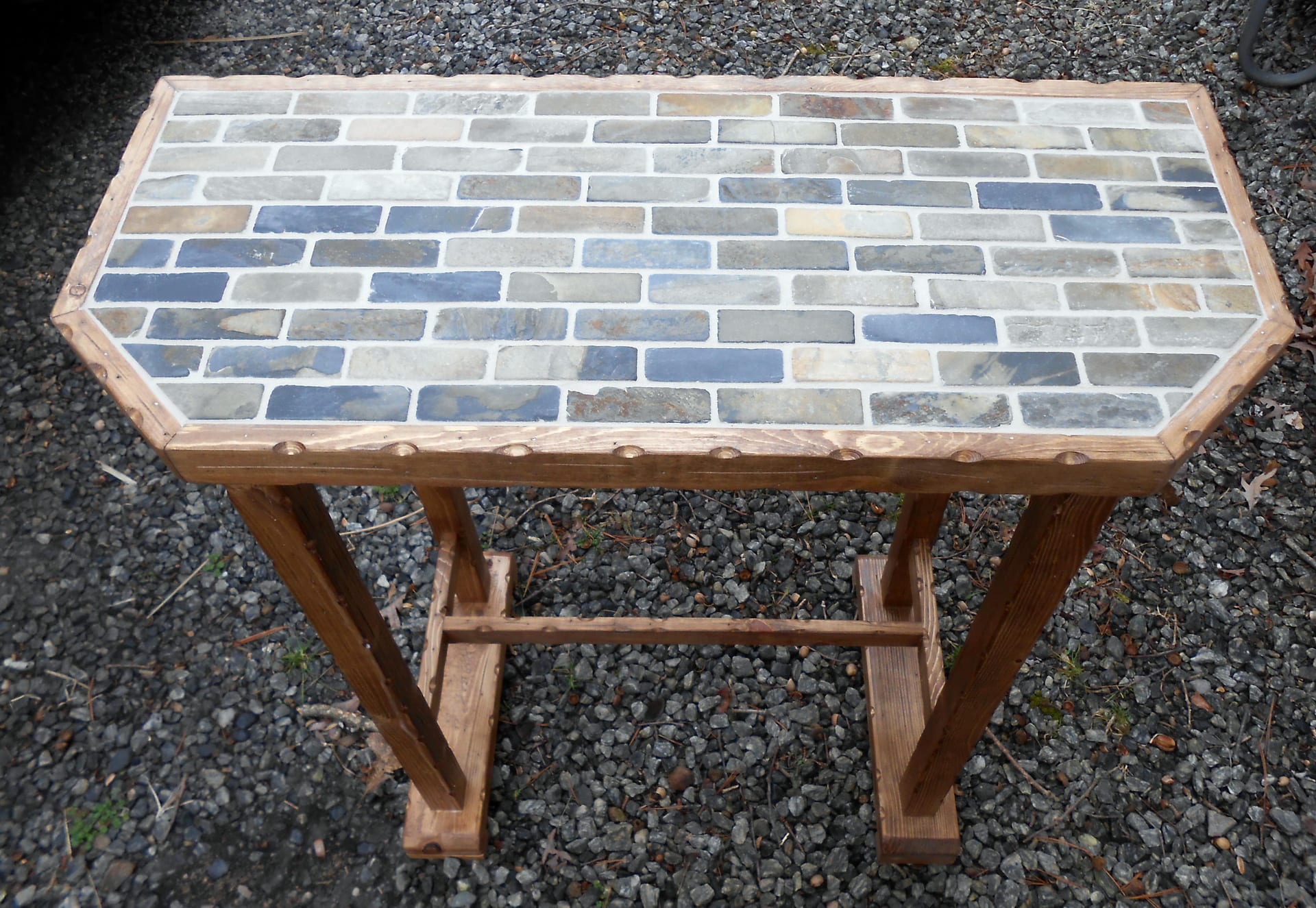 Slate and wood detail